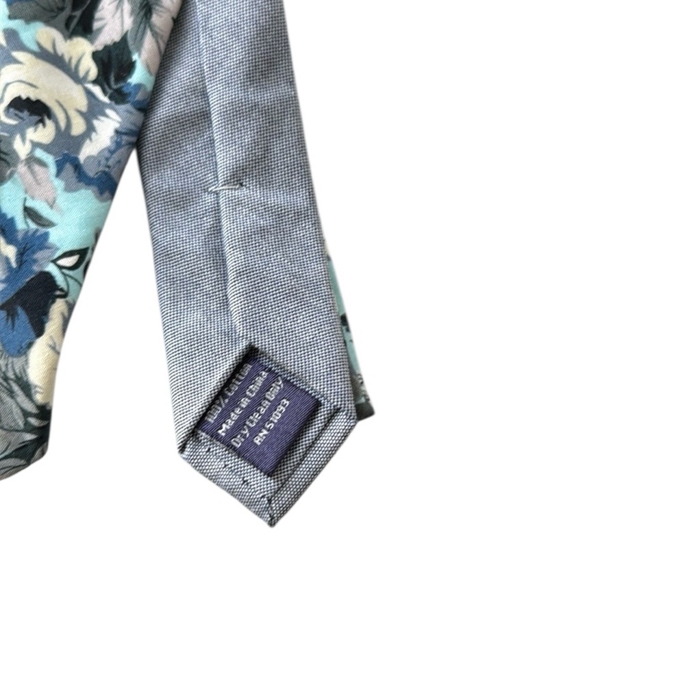 Stafford Tie And Pocket Square combo In Floral Print 100% Cotton NWT - Picture 2 of 4
